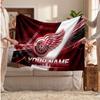 Detroit Red Wings Flannel Blanket, Custom Name Text Personalized Soft Throw Blanket Home Decor Gift