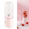 Juicer Machine Portable 500ml Mini Pink Juice Extractor 6 Leaf Blades USB Charging Juice Maker for