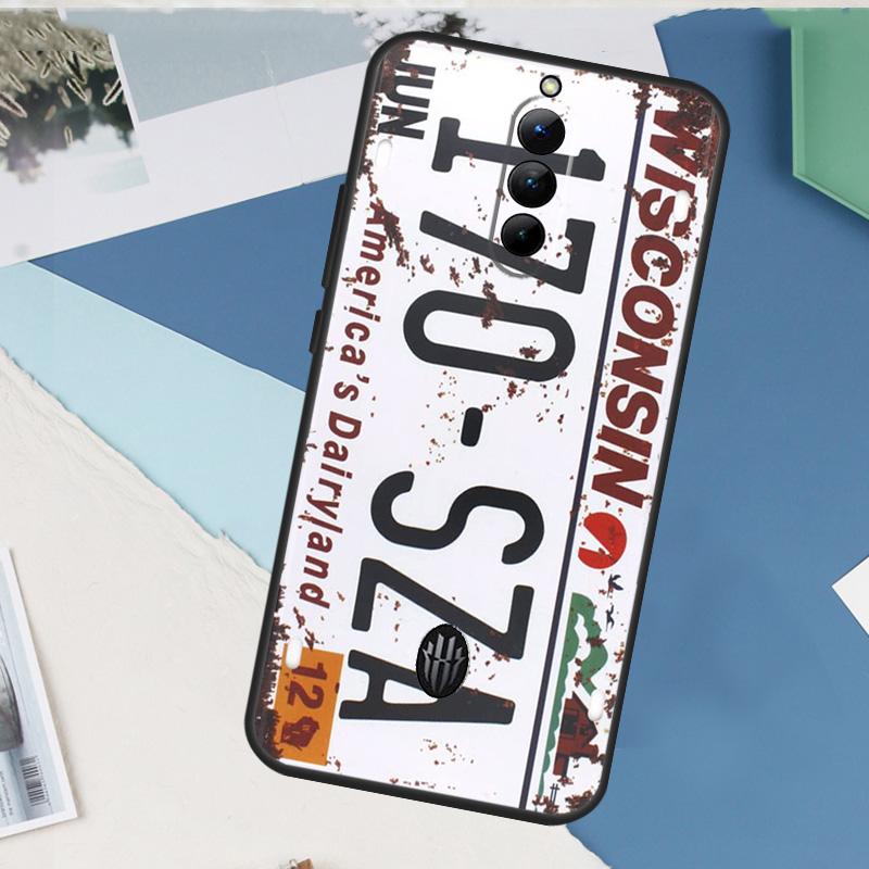 Retro Funny License Plate Case For ZTE Nubia Red Magic 10 9 8 8S 9S 10S 11 Pro Plus 6 7 6S 7S Pro 5G 6R 10 Air Cover
