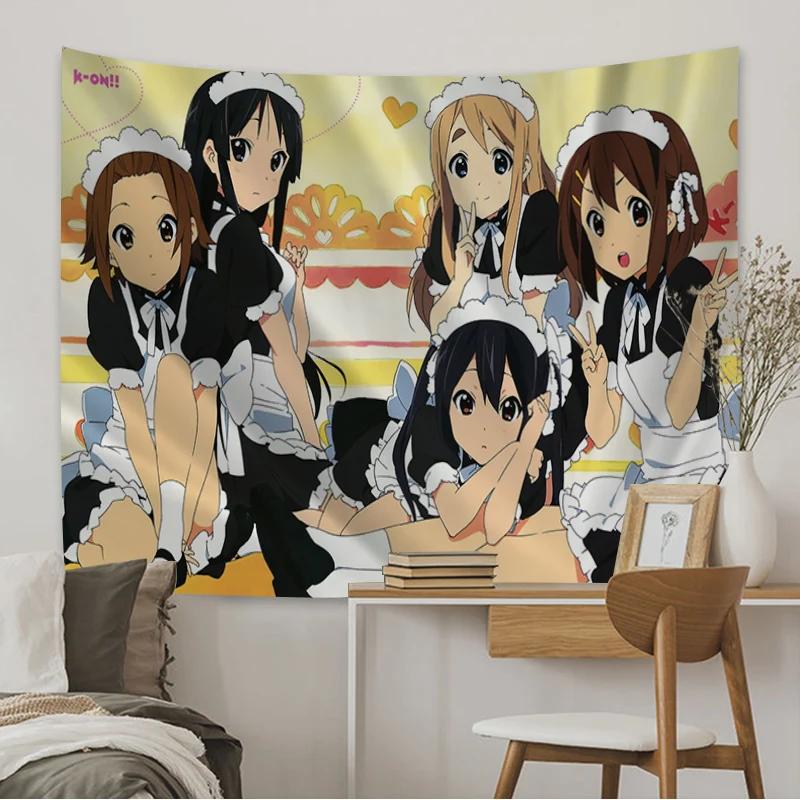 New K-ON! Anime Cartoon Hanging Tapestry Bohemian Mandala Wall Art Home Party Decorative Japan Game Photo Background Cloth