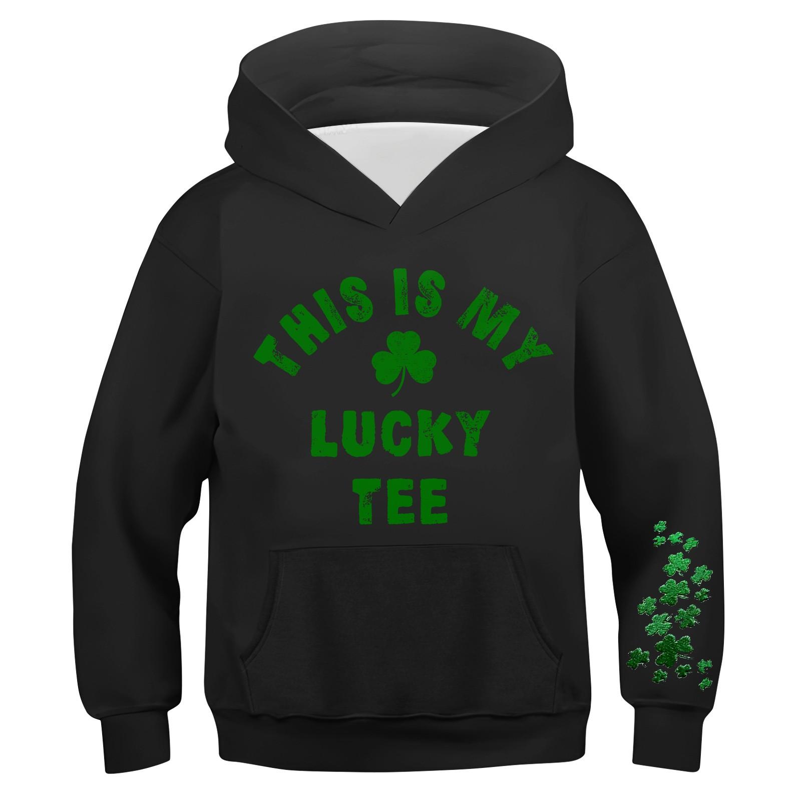 

Boys Casual Fashion Long Sleeve Hooded Pocket Sweatshirt 140 чорний