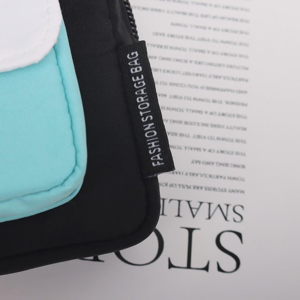 Multifuctional Canvas Coin Purse Contrast Color Mini Storage Bag Fashion Earphone Bag Outdoor