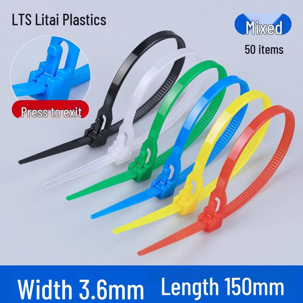 Reusable Retractable Nylon Cable Tie with Buckle - 4x150mm