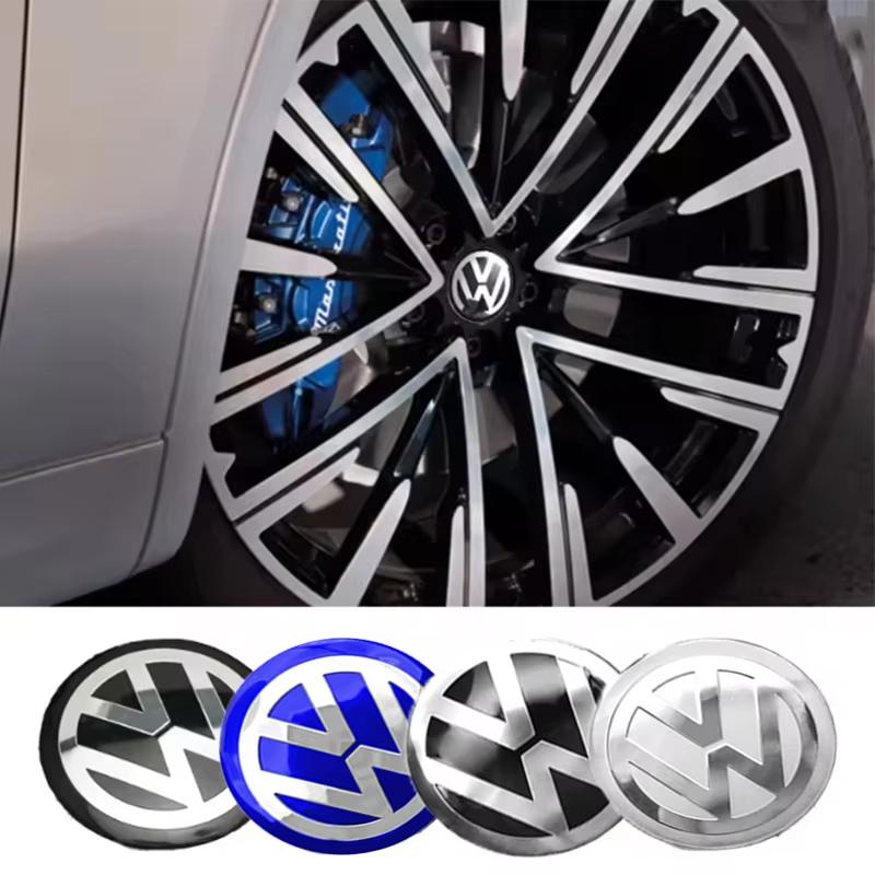 VEMZG1 For VW VOLKSWAGEN New 4pcs 56mm 60mm 65mm Car Wheel Center Decal Hub Sticker For Volkswagen VW Golf6 Polo Passat Tiguan Bettle B