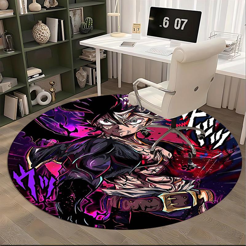 1pc My Hero Academia Midoriya Izuku Deku Round Carpet - Anime Design Chair Mat, Non-Slip Rug for Office, Home Decor, Living Room