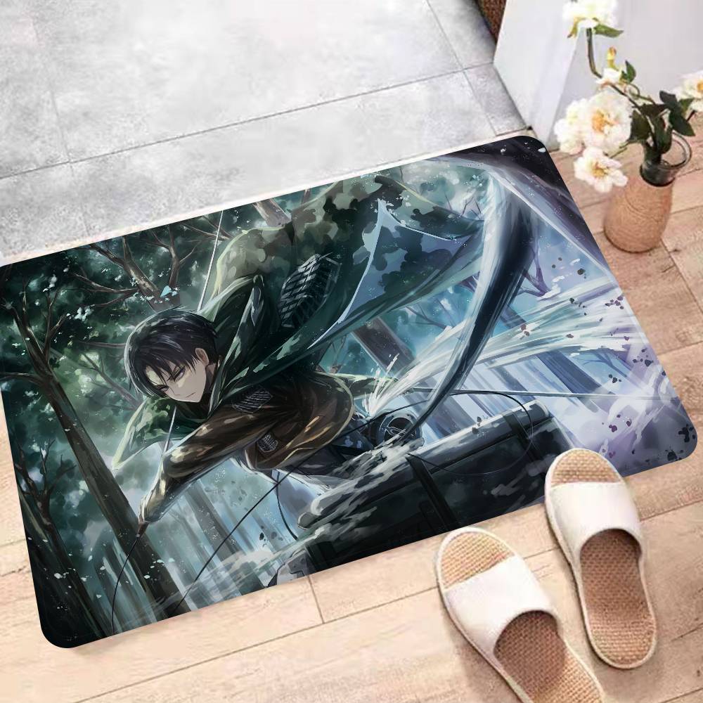 Cartoon Attack On Titan Eingangstürmatte Waschbar Rutschfest Wohnzimmer Sofa Stühle Bereichsmatte Küche Willkommensfußmatte
