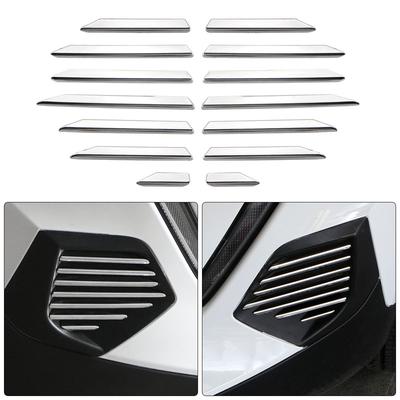For Peugeot 2008 - E2008 - Front Fog Light Trim 14Pcs Fog Lamp Decoration Mouldings Sticker Cover Styling