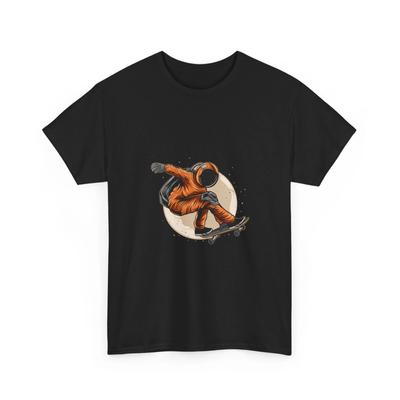 Astronauten-Skateboard-T-Shirt | Weltraum-Skateboard-Grafik, Cooles Schwarzes T-Shirt, Bequem