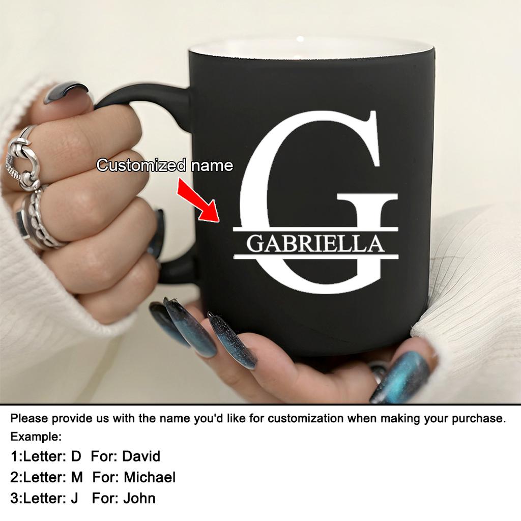 11oz Personalizowany Kubek do Mleka z Czarnym Napisem Dla Kawiarni, Ceramiczny Kubek do Kawy, Kubek do Picia, Filiżanka do Herbaty, Prezenty Świąteczne