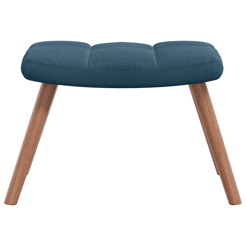 Vidaxl Rocking Armchair with Footrest, Blue, Upholstered In Velvet
