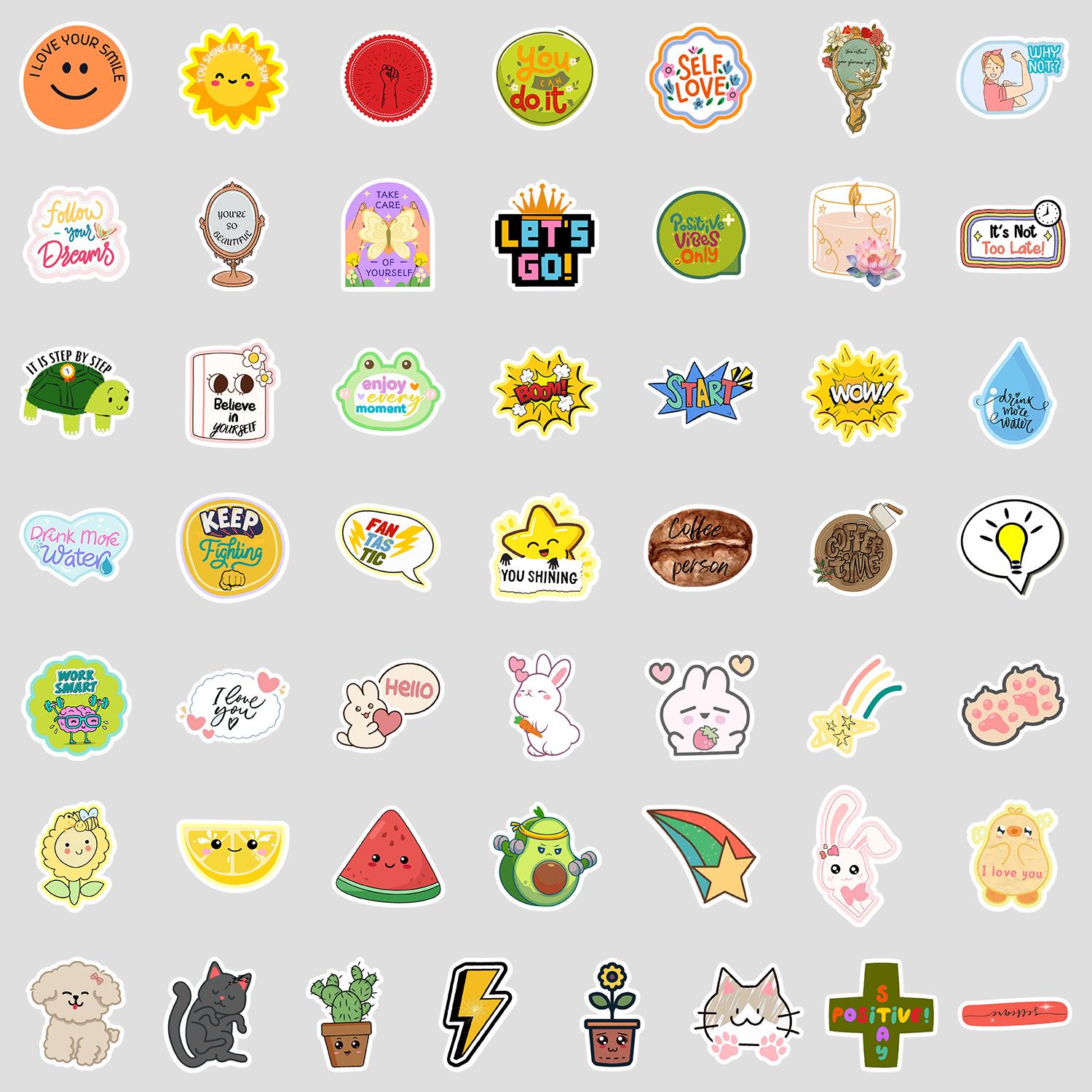50PCS Cute Doodle Stickers for Water Bottles, Phones, and Computers – Waterproof and Creative Decorative Stickers.