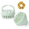 AIMIKE Shampoo Straw Silicone Scalp Massage Scalp Scalp Pore Hair Washing Scalp Scalp Cleansing Hair Head Massage Scalp Cleansing Green Brush, +