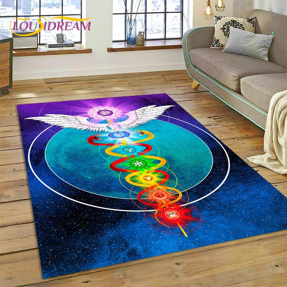 Naturalize Yoga Zen Meditatie Regenboog 7 Chakra Tapijt Vloerkleed voor Thuis Woonkamer Slaapkamer Bank Deurmat Decor, Vloerkleed Antislip Mat