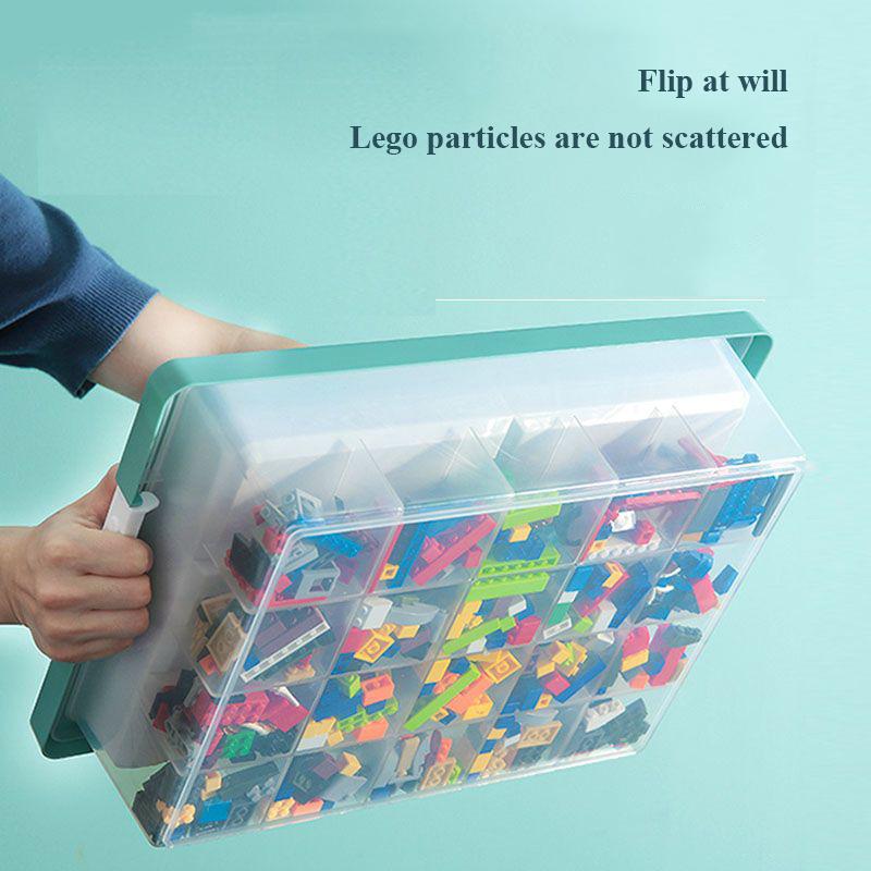 Stapelbare Kinderbausteine Aufbewahrungsbox Transparenter Spielzeug-Organizer für Kinder Lego-kompatibel Große Kapazität Kunststoffbehälter