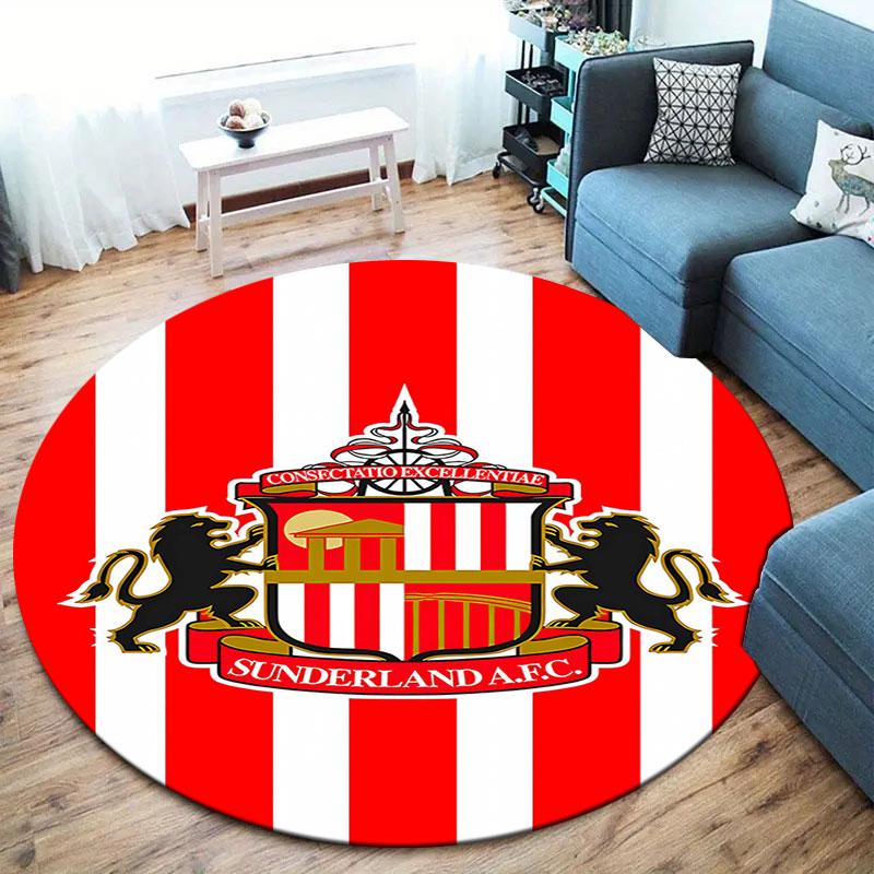 Sunderland AFC Round Area Rug,Carpet Rug for Living Room Bedroom Sofa Playroom Decor,Non-slip Floor Mat