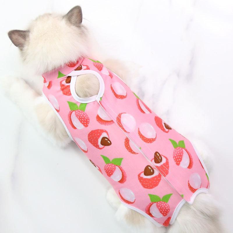 1Pcs Breathable Dog Cats Jumpsuit Pet Supplies  Cartoon Cat Sterilisation Clothes Print Anti-Scratch Pet Surgery Suit
