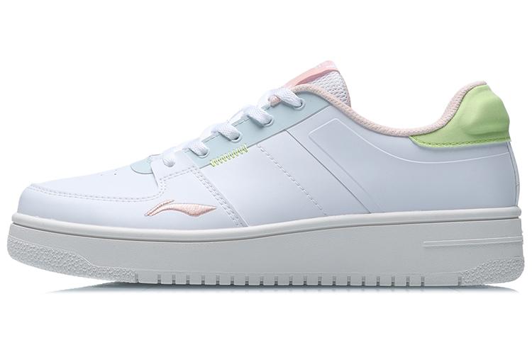 Li Ning Oneplay Elegant Slip Resistant, Breathable, Lightweight Low top Skateboard Shoes Women s Green White AGCR190-3 35.5