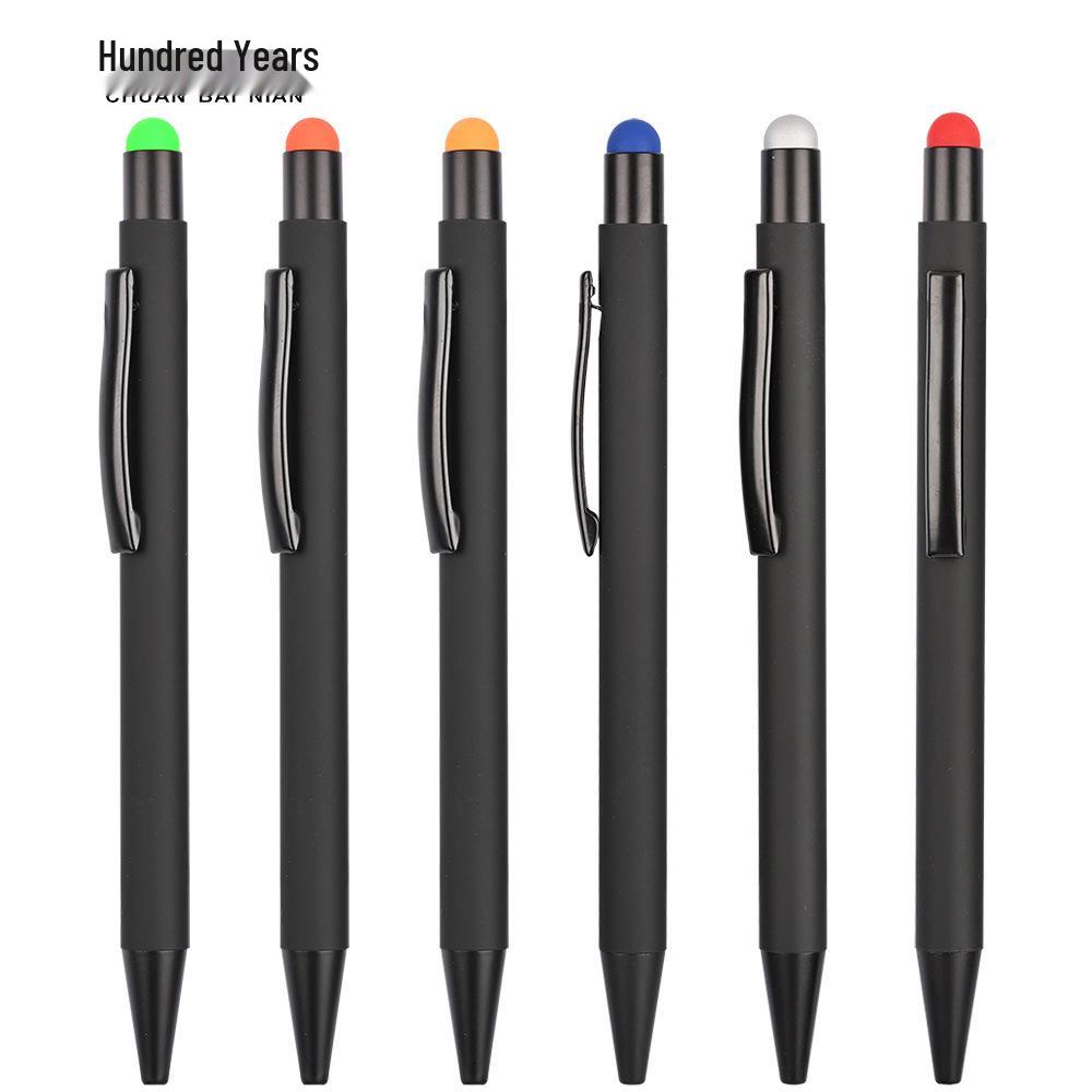 Customizable Metal Aluminum Click Ballpoint Pen with Touch Screen Tip and Adhesive Spray 0.5 mm