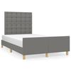 VidaXL Bed Frame with Headboard Dark Grey 120x200 Cm Fabric3125366