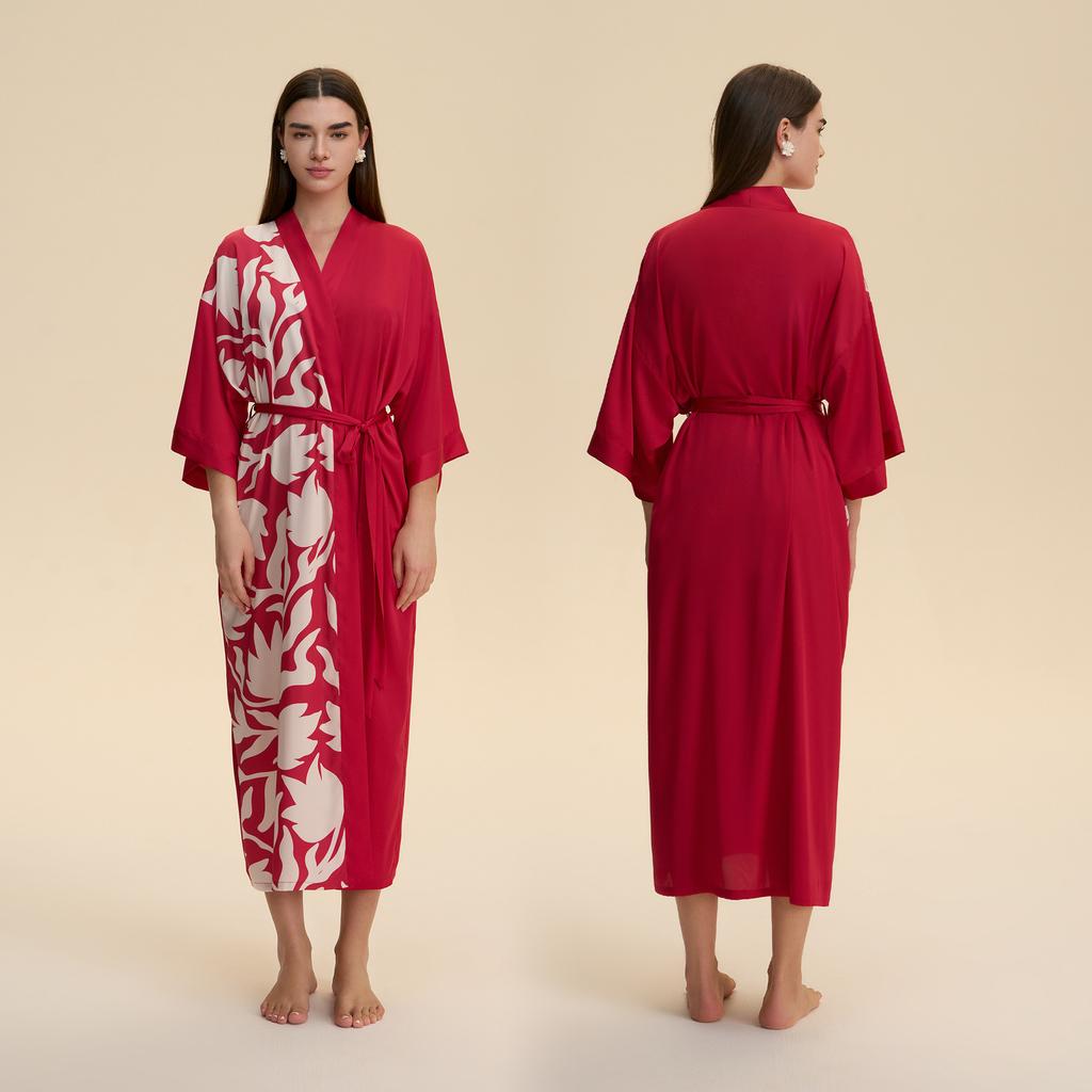 Silk Robes for Women V Neck Satin Bathrobe Long Robe Lightweight Sexy Sleepwear Kimono Robe Women's Cover Up Long Sleepwear Bathrobe Bachelorette Robe