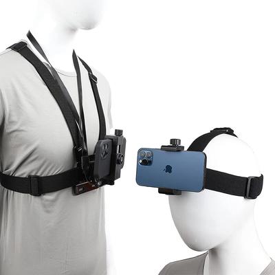 PellKing Phone Chest Strap Harness Mount Head Strap Holder Kit for Phone Clip Compatible with GoPro Hero DJI Action Cameras POV/VLOG, iPhone, Samsung,