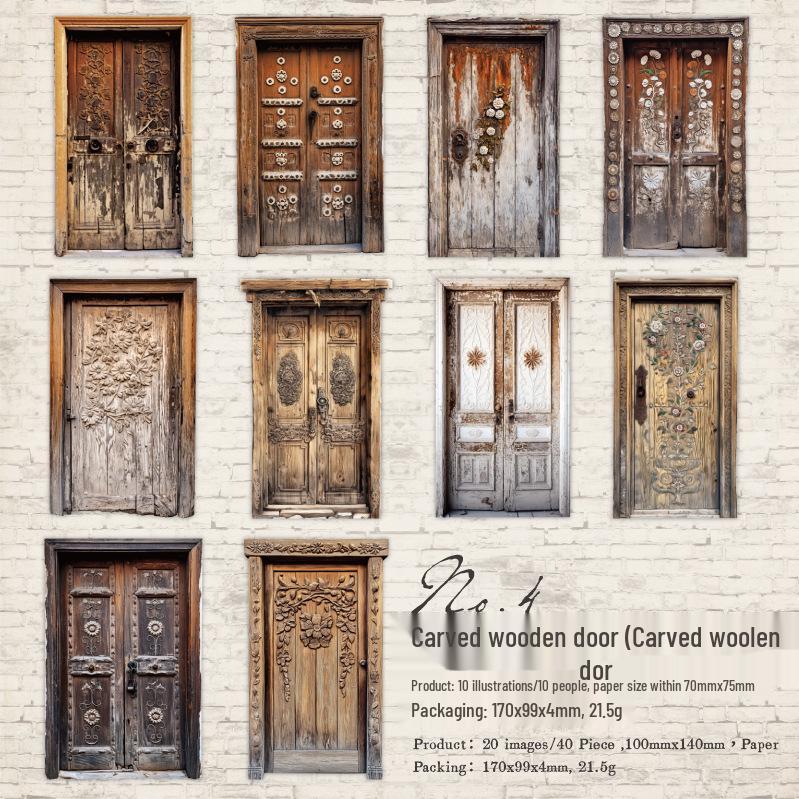 Retro Doorway Series: Self-Adhesive Laser Cut Stickers, 10 Sheets for Journals & Wood Doors