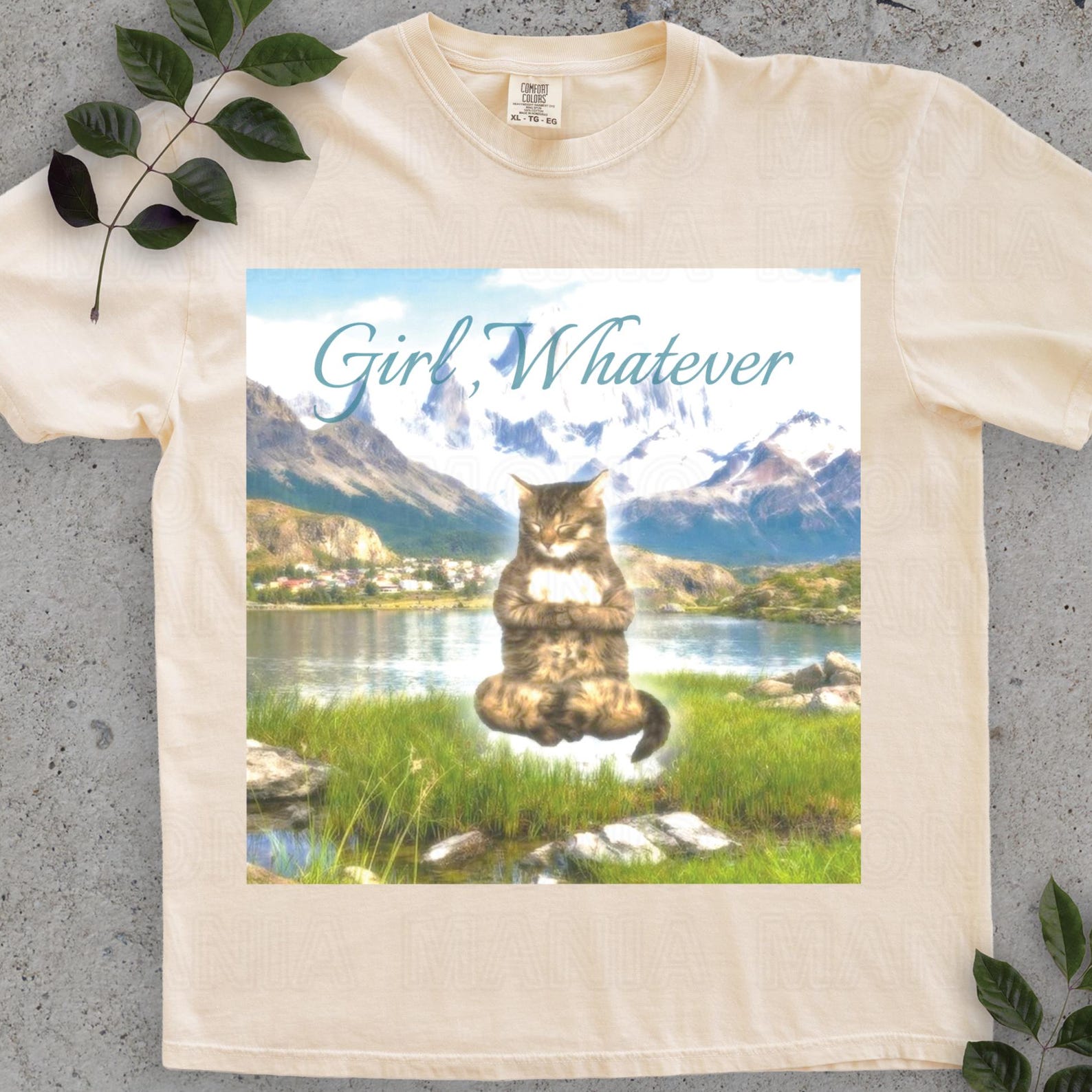 Girl Whatever Cat shirt, cat Meme Shirt, Funny Ironic Cat, Brainrot tshirt, Y2K Joke, Weird Meme tee 2XL