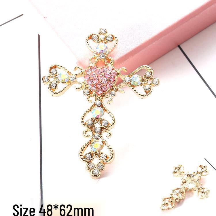 Cross Rhinestone Gem DIY Phone Case Accessories - Alloy Material