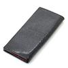 [Revetta] Stingray Leather Long Wallet, Slim Wallet, Wine Red Leather Interior, Galusha (Stingray) Leather, Black, Men's, with Coin Pocket, Genuine Le