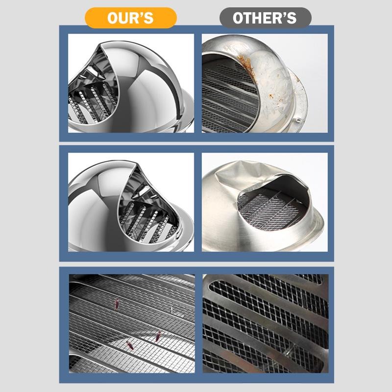 Wall Mount Exhaust Vent Cover 304  for 60mm 150mm Pipe Durable Outdoor Air Grille for Kitchen Workshop