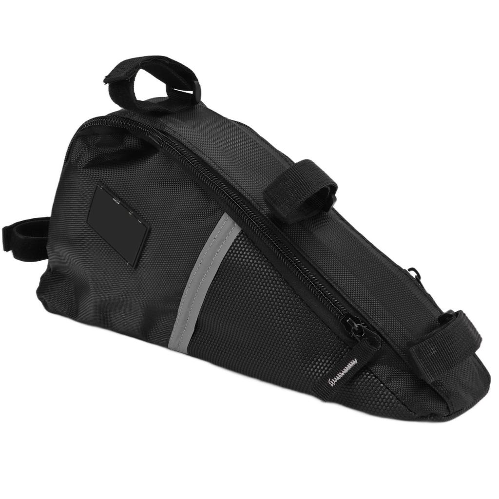 Bike Bag Large Capacity Bike Storage Bag Durable Oxford Cloth Triangle Saddle Frame Pouch for CyclingBlack