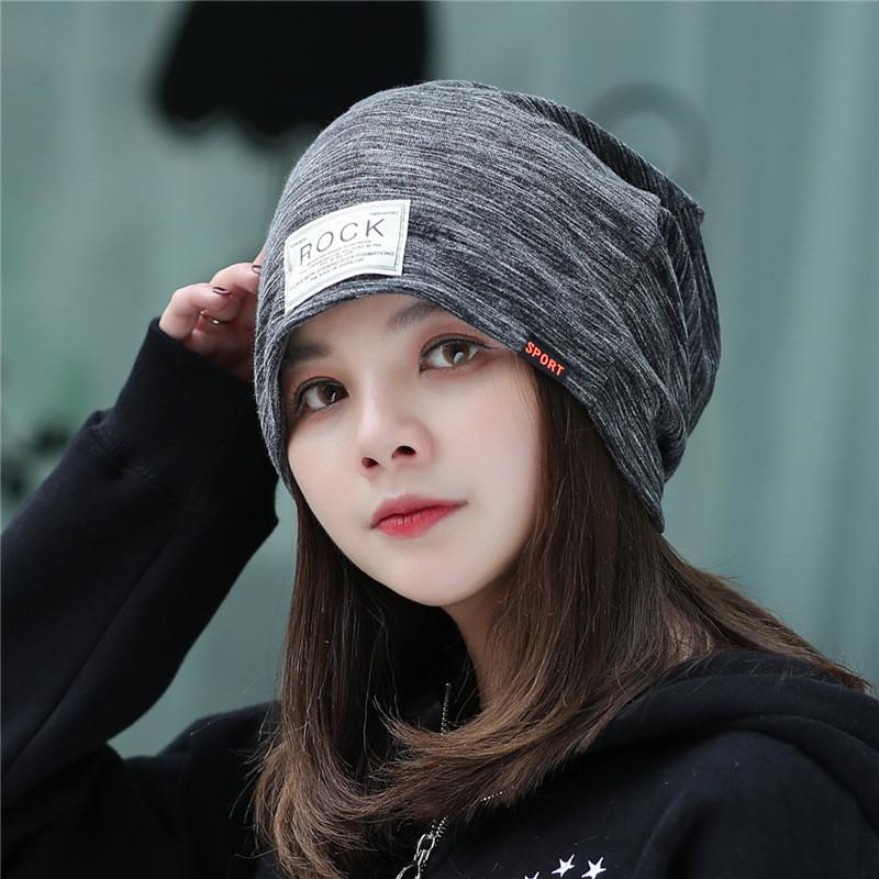 Rock Letter Brand Knitted Sweater Hat With Flap Ear Protection For Unisex Adults