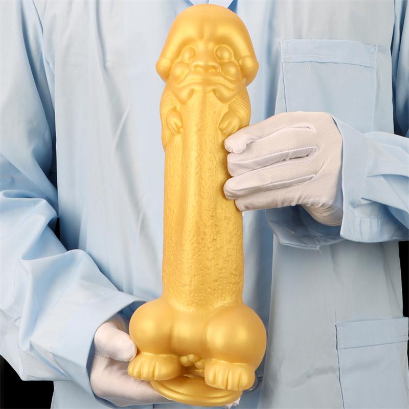 Stor skallet overdimensjonert gull silikon analplugg myk formet anus anal ekspansjon overdimensjonert tykk dildo masturbator