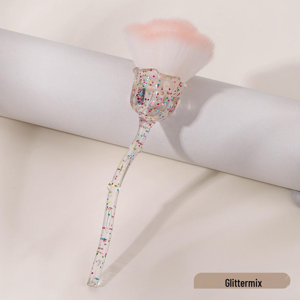 Rose Nail Art Dusting Brush with Soft Bristles - Multiple Colors Available