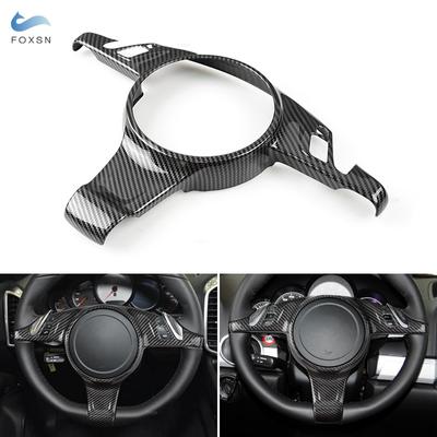 Auto-styling ABS Koolstofvezel Textuur Stuurwiel Paneel Frame Cover Trim Voor Porsche Cayenne 2011-2017 Voor Panamera