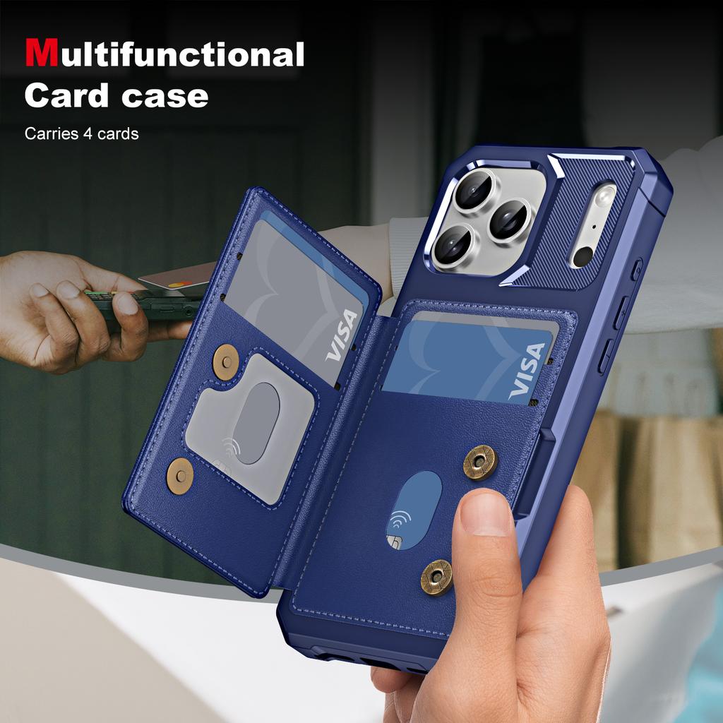 Flip Card Slot Wallet Leather Phone Case for IPhone Air 17 16 14 13 12 Pro Max 15 Plus 16E Stand Anti Drop Protective Cover