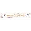 Polyester Material  Banner  Floral Birthday Banner  Birthday Banner for Party Decoration Holiday Event Indoor