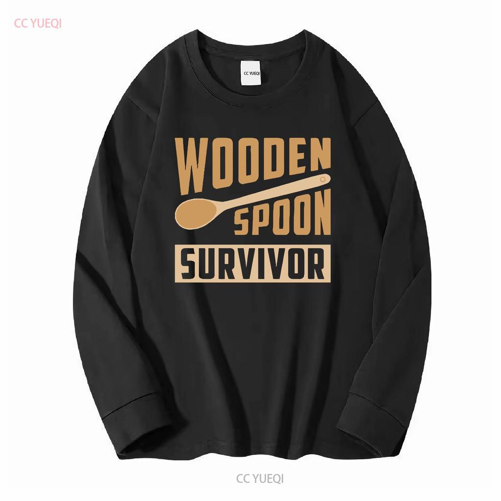 Wooden spoon survivor mens T Shirt unisex funny joke novelty slogan retro fashion comedy design top classic cool meme vintage