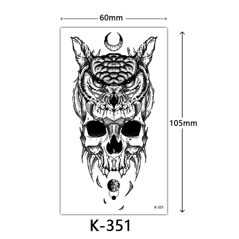 Pegatinas de Tatuaje Impermeables Frescas Pequeñas: Letras Inglesas, Flores, Mariposas, Líneas de Boceto