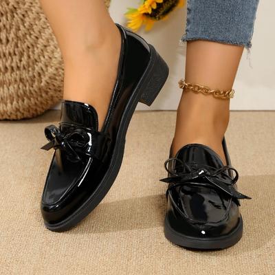 Plus Size Shoes Female Loafers Women's High Heels Outdoor Casual Pumps Women Bow Tie Round Toe Slip On Low Heel Shoes Women