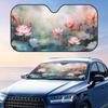 Water Lilies Painting Sun Visor Foldable Universal Car Windshield Sun Shade UV Protection Heat Insulation Foldable Cover