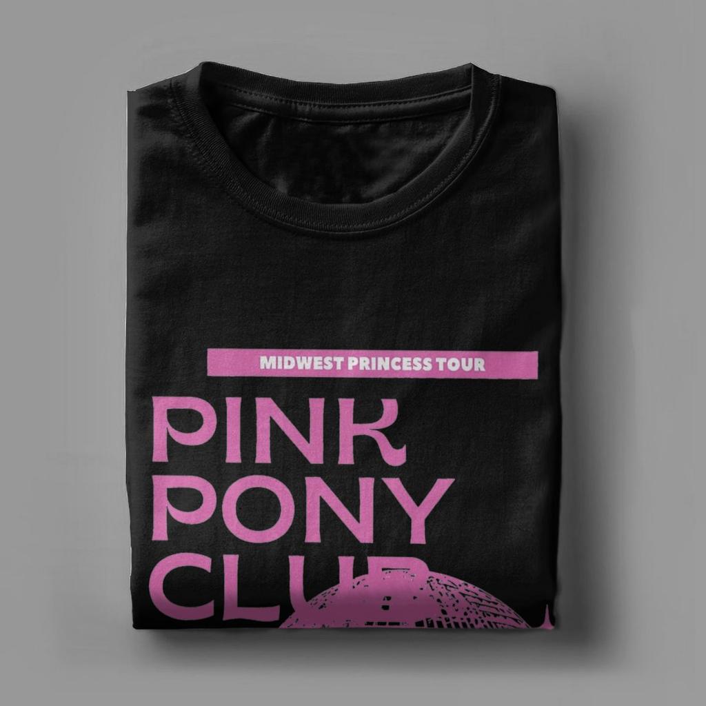 Pink Ponys Club Chappell Roan T-Shirt for Men Humorous Cotton Tee Shirt Round Neck Short Sleeve T Shirts Plus Size Clothes