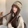 Fair Isle Knitted Hat Women's Autumn and Winter Thickened Warm Woolen Hat Outdoor Travel Cold Protection Ear Protection Lei Feng Hat Trend