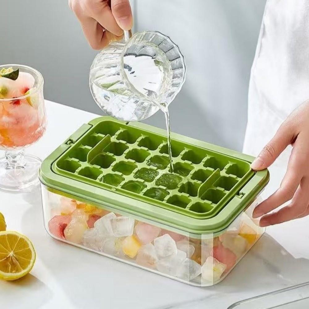 Press To Remove Ice Cube Mold 28/56 Grid Ice Mould Tray Portable Ice Maker Storage Box  Summer