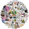 50 Skeleton Reading Books Graffiti Stickers Decorate Suitcase DIY Personalized Waterproof Stickers