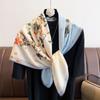 Retro New Splicing Printing Age-reducing Double-sided Heterochromatic Large Square Scarf Travel Beach Towel Sun Protection Thin Silk Scarf Neck Protec