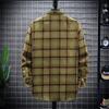 Retro rutete skjorte for menn i Hong Kong-stil Casual Cardigan-topp Langermet jakkeslagsskjorte