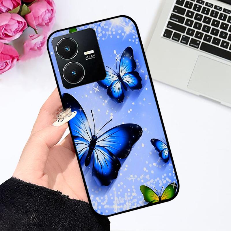 Pour Vivo Y22 4G Coque V2207 V2206 Y22s Impression Couleur Mat TPU Silicone Souple Housse de Téléphone Pour Vivo Y35 4G Pare-chocs Anti-choc Fundas