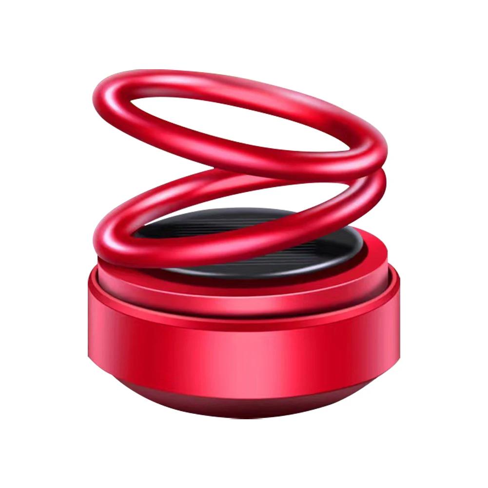 Solar Powered Aromatherapy Diffusers Rotating Suspension Double Ring Car Aromatherapy Car Decoration Accessories