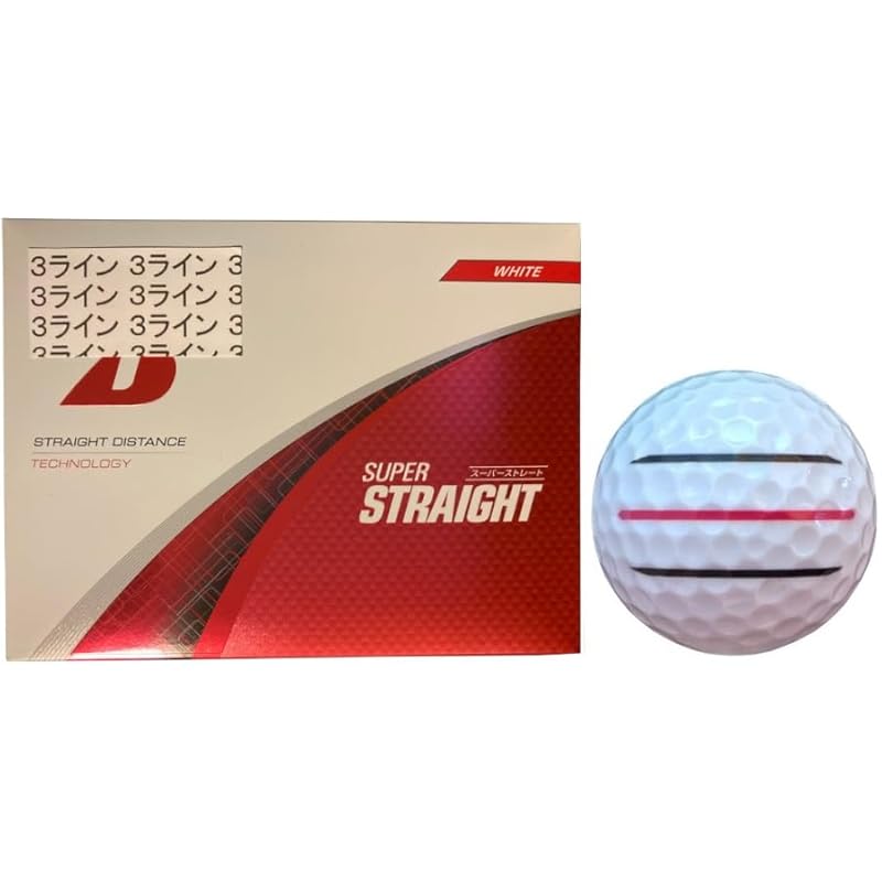 

[Hapiraki_Golf Line] bridgestone super straight SUPER STRAIGHT 2025 model With line (1 dozen white_3 lines)